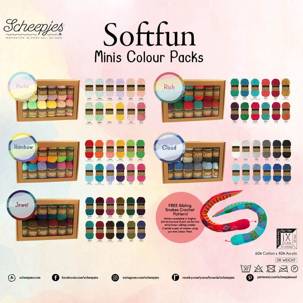 Scheepjes Softfun Colour Pack Rainbow 12x20g